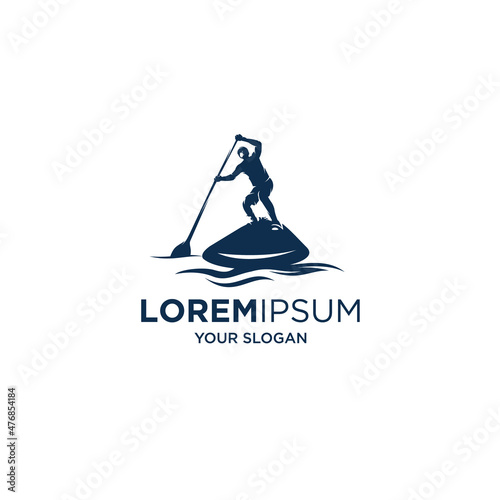 river paddleboard silhouette logo designs