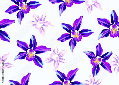 Tropical flowers. Vector isolated elements on a white background. 