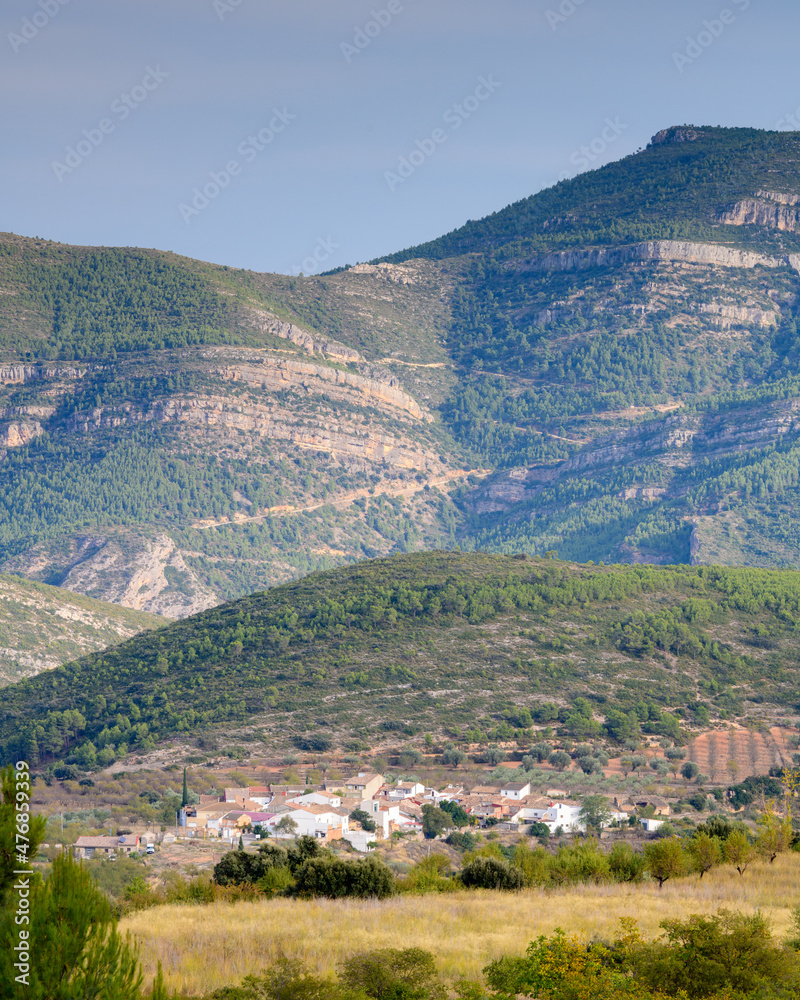 Vista del pueblo de Chera, en la provincia de Valencia. Comunidad Valenciana. España. Europa