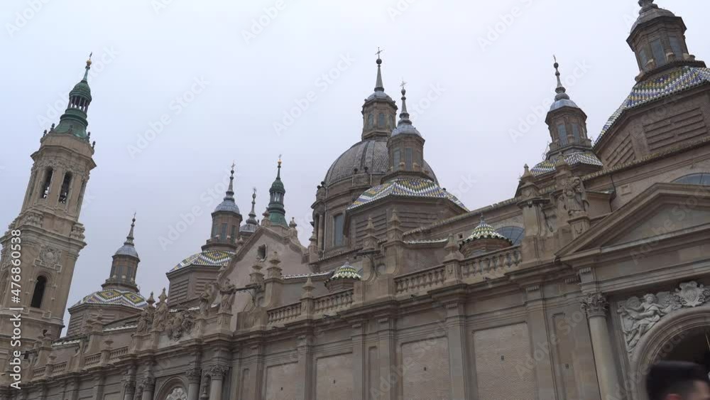 Basilica of Nuestra Señora del Pilar in the city of Zaragoza, next to the Ebro river in Aragon. Spain, 4k video Basilica of Nuestra Señora del Pilar in the city of Zaragoza, next to the Ebro river in Aragon. Spain, 4k video