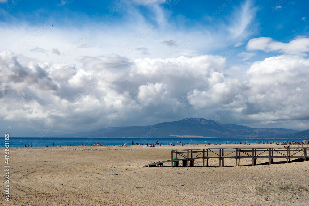 bonito paisaje natural en la playa de Tarifa, Andalucía