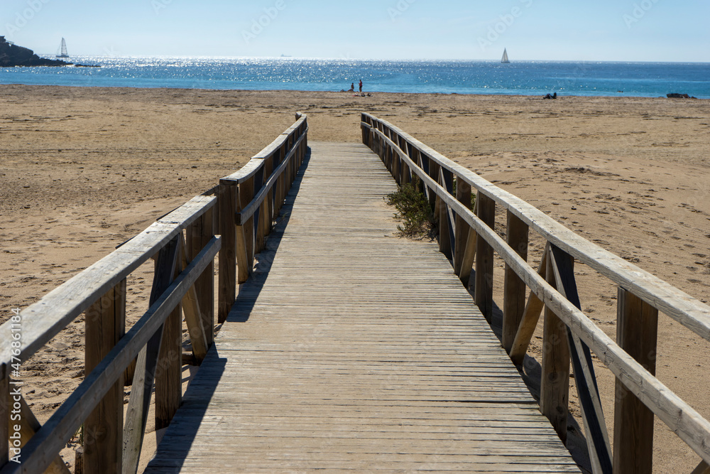bonito paisaje natural en la playa de Tarifa, Andalucía