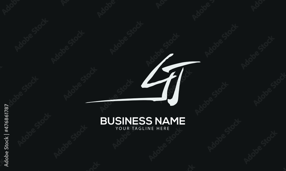 Alphabet GT or TG brush monogram vector logo template Alphabet GT or TG brush monogram vector logo template