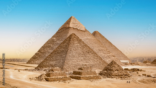 Fotografie, Obraz A view of the great pyramids, Giza, Egypt.