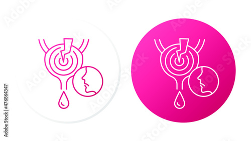 Severe bladder pain, spasm. Two icons concept