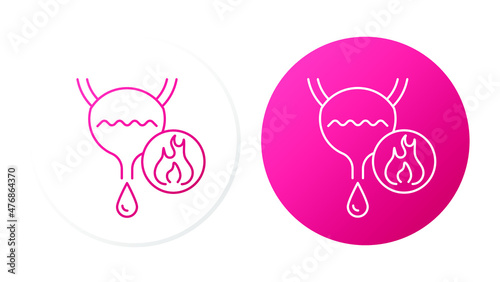 Burning sensation in the bladder. Two icons concept