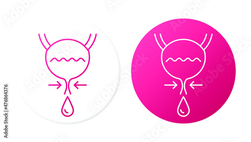 Obstruction of urine. Two icons concept