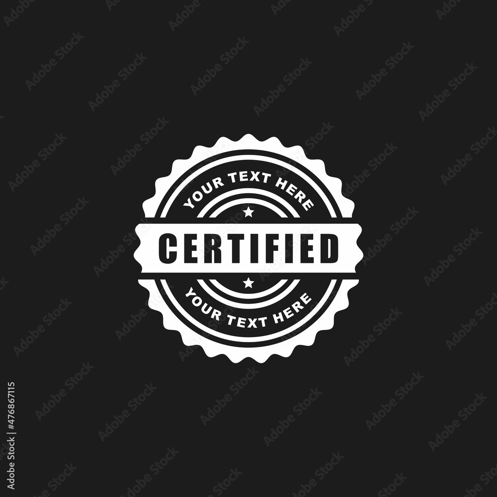 Fototapeta premium Certified stamp seal icon vector illustration