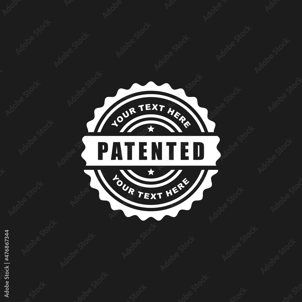 Patented stamp seal icon vector illustration