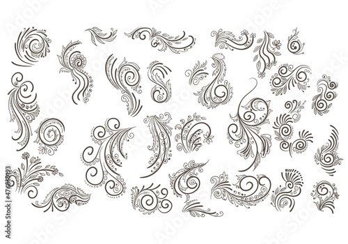 Beautiful artistic floral set background