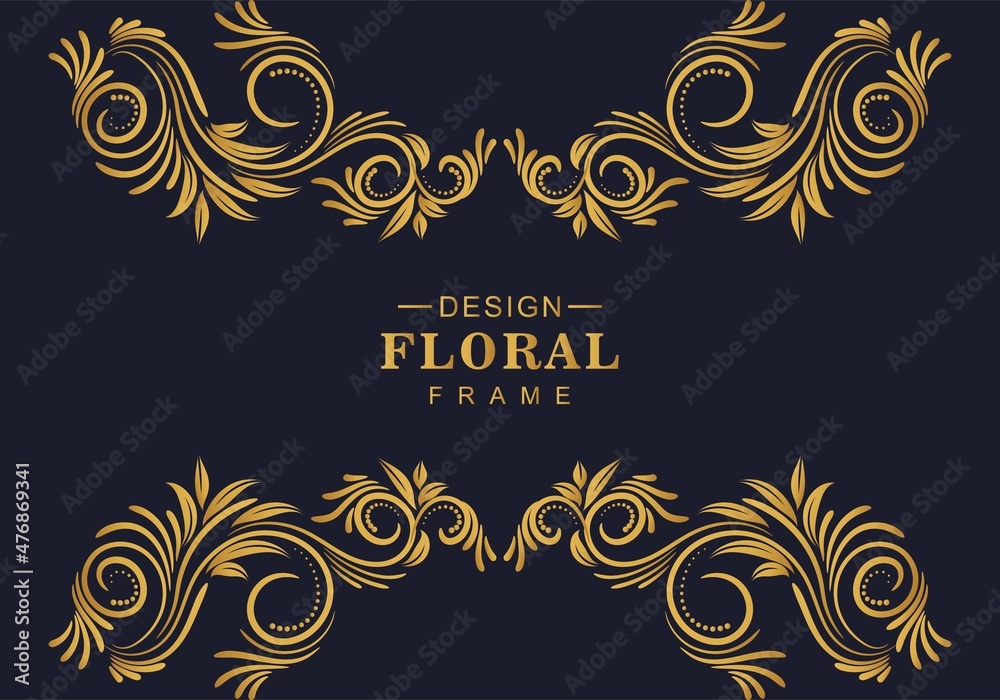 Ornamental floral frame decoration border design