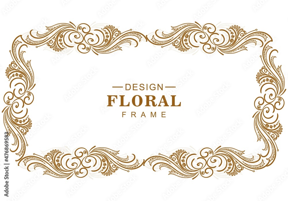 Decorative artistic floral frame design