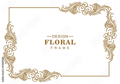 Decorative artistic floral frame design