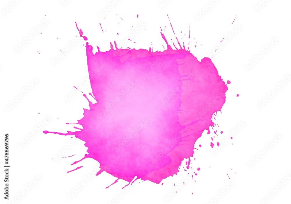 Hand drawn pink soft watercolor splash design