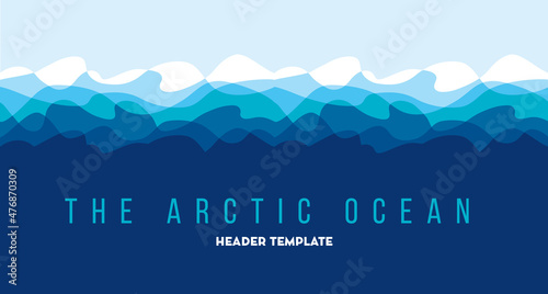 Abstract water wave design element. vector illustration of sea and ocean for surface design, card, poster, header, caver.