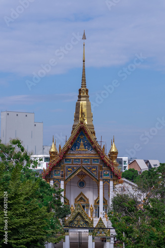 Buddhist temple Was on Sukhumvitt Rd BKK Bangkok Thailand, vivid lush colours if the buildings are glorious © Elias Bitar