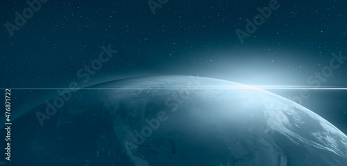 Fototapeta Naklejka Na Ścianę i Meble -  Planet Earth with a spectacular sunset 