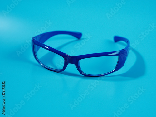 blue glasses with isolated transparent lenses. for fashion concept