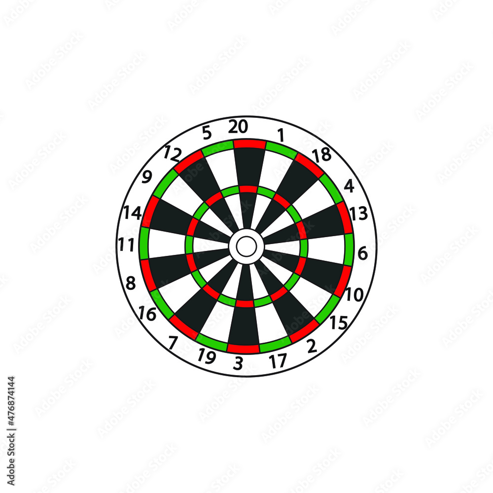 Dartboard and target shooting on white background Dartboard and target shooting on white background