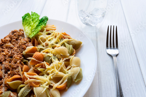 Tasty dish. Delicious Italian pasta dish. Restaurant dish. Italian food. italian dish
