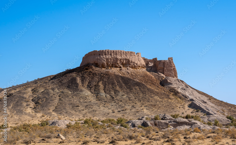 Uzbekistan, the ruins of the desert castel  Ayaz Qala. 
