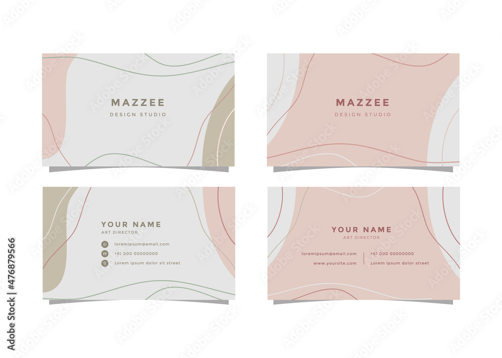 Set of business cards with abstract shape background for small business, restaurant, art and design studio. Ready to print template. Set of business cards with abstract shape background for small business, restaurant, art and design studio. Ready to print template.