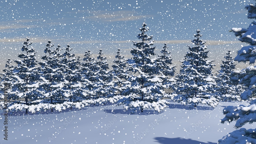 landscape with snow landscape with snow