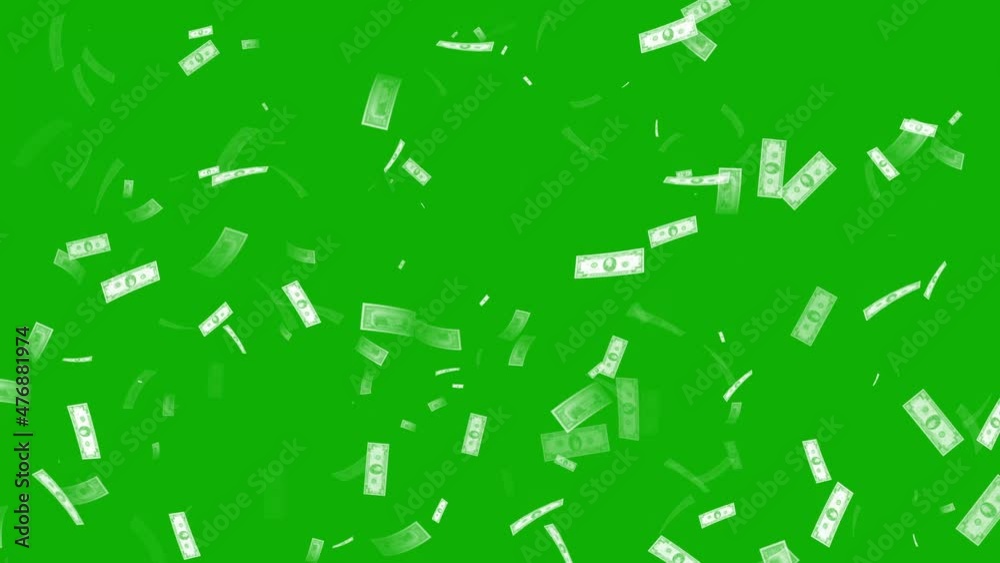 Currency notes motion graphics with green screen background Stock Video ...
