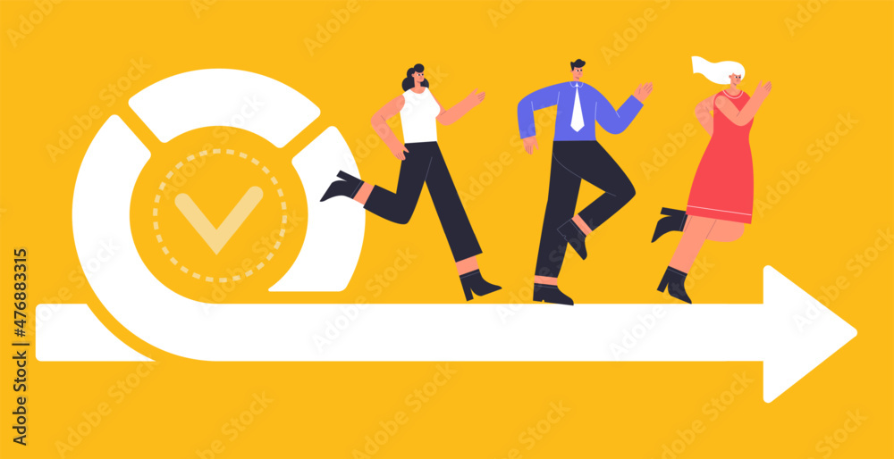 Agile development process with running IT developers team. Software ...