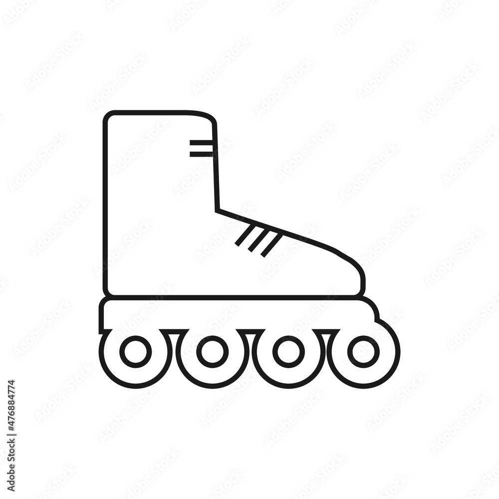 Roller skate thin icon on white background