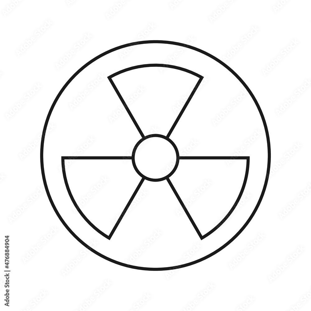 Radiation sign thin vector illustration Radiation sign thin vector illustration