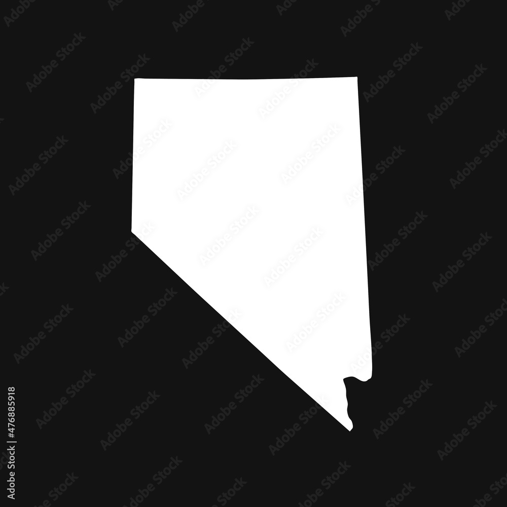 Nevada map on black background Nevada map on black background