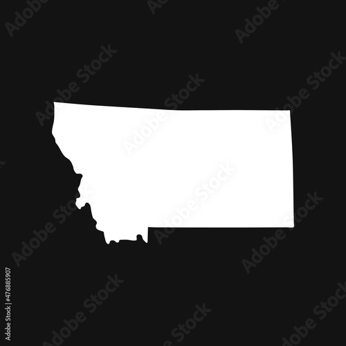 Montana map on black background