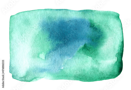 Turquoise watercolor background, artistic element for banner, template, print and logo