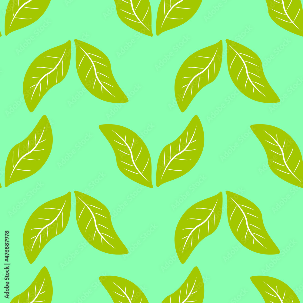 Fototapeta premium geometric seamless pattern floral with abstract leaves