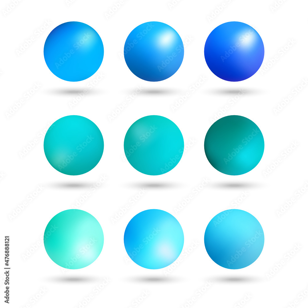 Set of blue mother-of-pearl circles. Abstract design elements. Vector graphics. eps 10 Set of blue mother-of-pearl circles. Abstract design elements. Vector graphics. eps 10