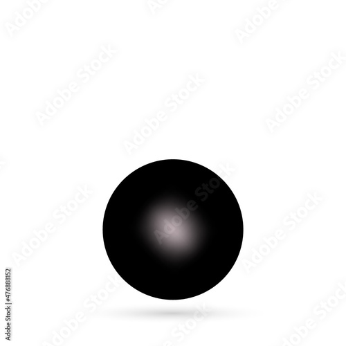 Black realistic 3d ball, pearl. Decor element. Beauty and fashion. eps 10