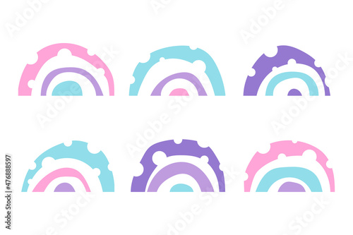Color abstract rainbows. Flat style. Simple flat vector illustration isolated on white background. Room decor. Design element.