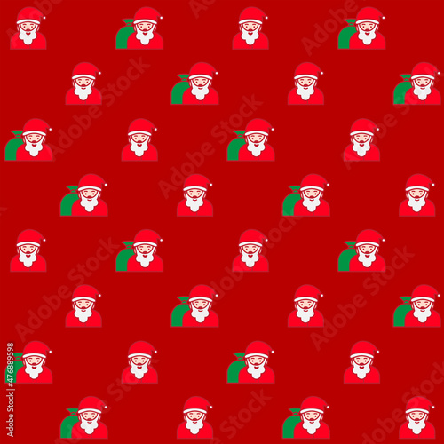 Cute Santa Claus Pattern - Suitable for background, fabric, design asset, new year, christmas, wrapping paper, wallpaper and illustration in general