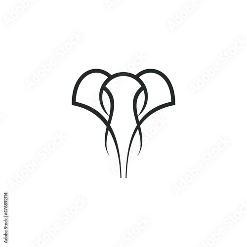 elephant line logo vector simple 