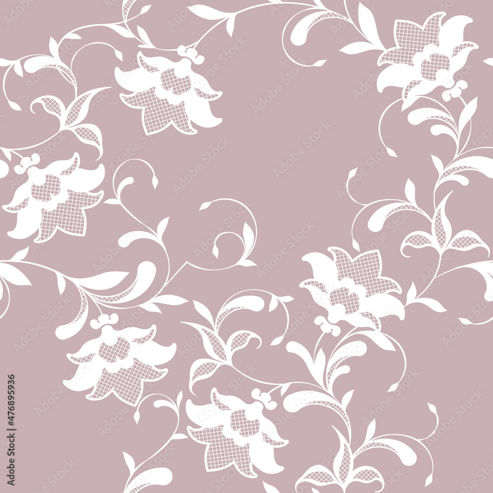 seamless pattern of flowers, branches and leaves seamless pattern of flowers, branches and leaves