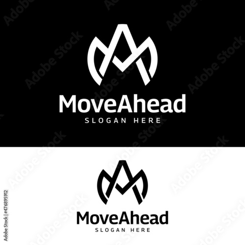 M A MA AM Letter Monogram Initial  Logo Design Template. Suitable for General Sports Fitness Construction Finance Company Business Corporate Shop Apparel in Simple Modern Style Logo Design.