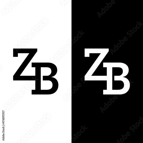 Z B ZB BZ Letter Monogram Initial Logo Design Template. Suitable for General Sports Fitness Construction Finance Company Business Corporate Shop Apparel in Simple Modern Style Logo Design.