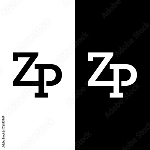 Z P ZP PZ Letter Monogram Initial Logo Design Template. Suitable for General Sports Fitness Construction Finance Company Business Corporate Shop Apparel in Simple Modern Style Logo Design.