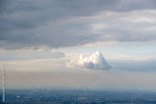 Landscape of Cirrus and cumulus clouds in Heidelberg Baden Wurttemburg Germany