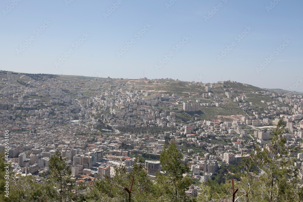 View of the city of Nablus Israel
