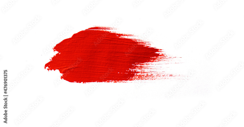 Red brush strokes on the white background
