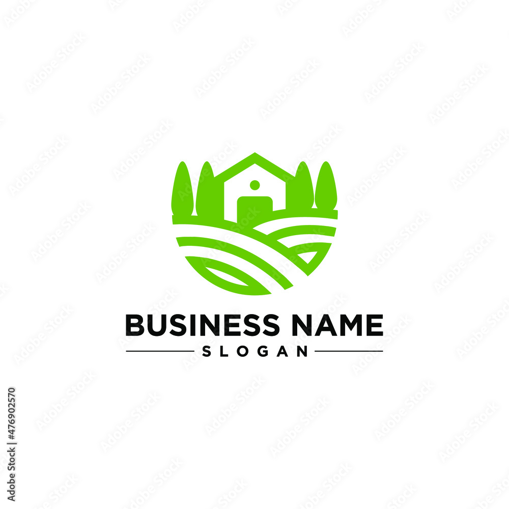 Rural Farm Logo Design Land Vector Rural Farm Logo Design Land Vector