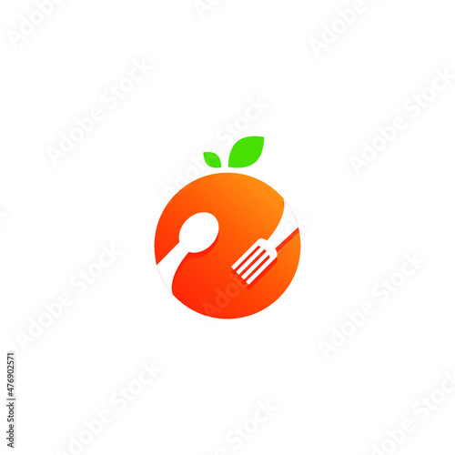 Diet Fruit Orang Simple Modern Logo Vector 