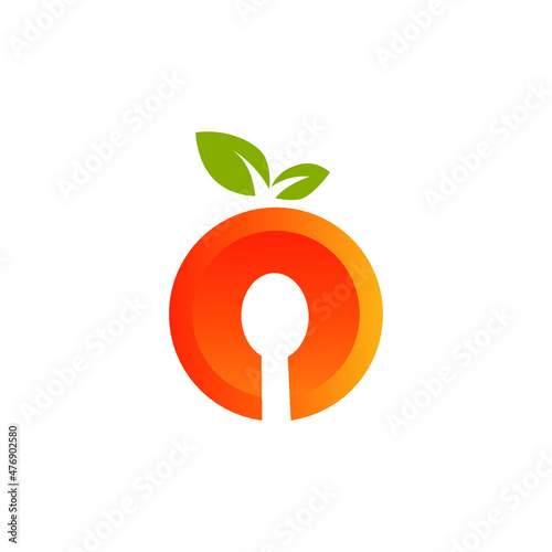 Diet Fruit Orang Simple Modern Logo Vector 